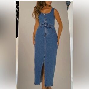 Forever 21 Blue Denim Sleeveless Dress